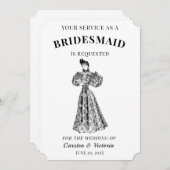 Victoriaans Era  bruidsmeisjes Kaart (Voorkant / Achterkant)