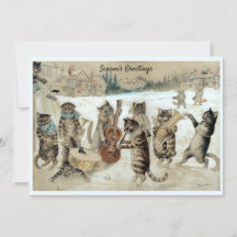 Victoriaans Era Caroling Cats door Louis Wain