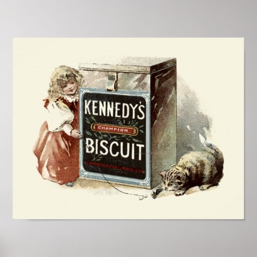 Victoriaans Era Cat & Girl Biscuit Poster (Voorkant)