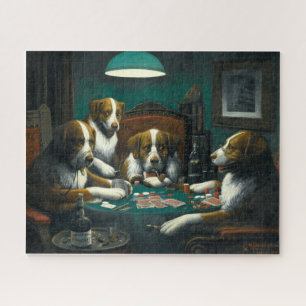 Victoriaans Era Dogs die Poker spelen door Coolidg Legpuzzel