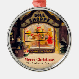  Victoriaans ERA Doll Shoppe Window bij nacht Metalen Ornament