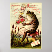 Victoriaans Era Frog op Paddestoel Parfum Ad