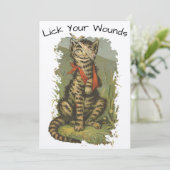 Victoriaans ERA Funny Cat Get Well Card Sjabloon (Staand voorkant)