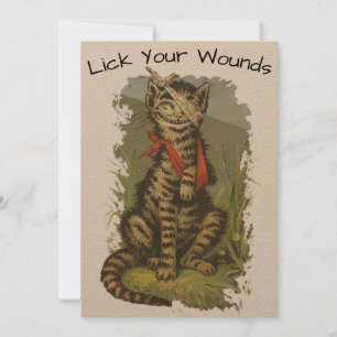 Victoriaans ERA Funny Cat Get Well Card Sjabloon