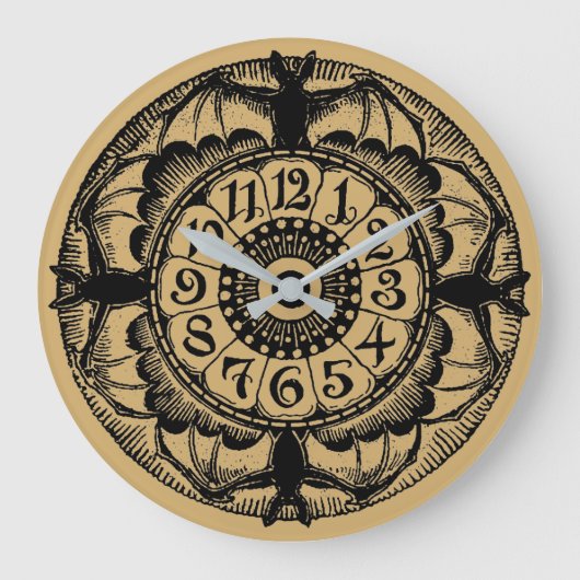 Victoriaans Era Gothic Bat Grote Klok (Voorkant)