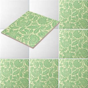 Victoriaans Era Granaatappel & Bloemen Chintz Patr Tegeltje