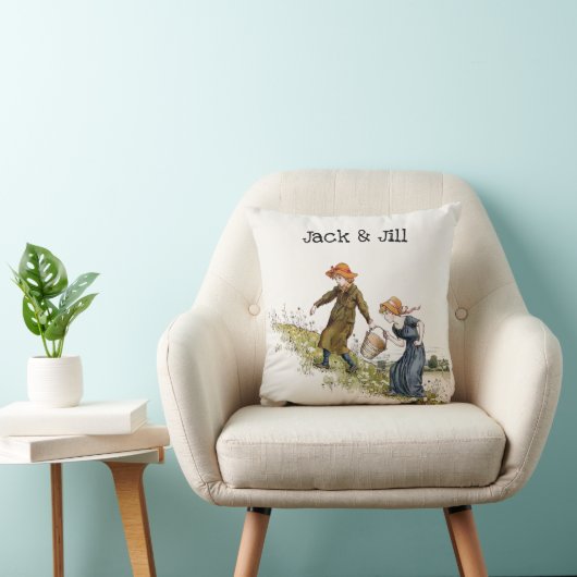 Victoriaans Era Jack & Jill van Kate Greenaway Kussen (Stoel)