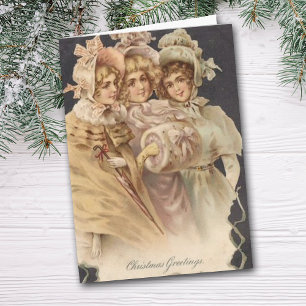 Victoriaans Era-kerstkaartje Feestdagen Kaart