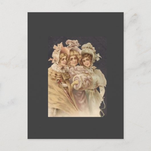 Victoriaans Era Mode Briefkaart (Voorkant)
