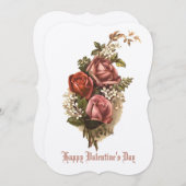 Victoriaans Era Red Roses Valentijn Holiday Feestdagenkaart (Voorkant / Achterkant)