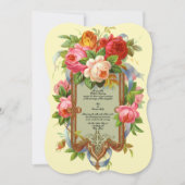 Victoriaans ERA Roos Wedding Invitting Sjabloon Kaart (Voorkant)