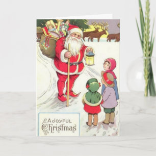 Victoriaans Era Santa Elf-kaart Feestdagen Kaart