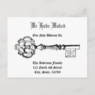  Victoriaans Era Sleutel Nieuw Huis Aankondigingskaart