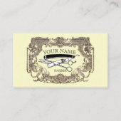 Victoriaans Era Steampunk Barber Sjabloon Visitekaartje (Voorkant)