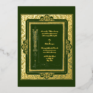  Victoriaans Era Walter Crane Border Wedding Folie Uitnodiging