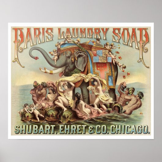 Victoriaans Era Wasserij Zeep Advertentie Poster (Voorkant)