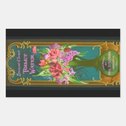 Victoriaans etiket met florale parfum (Voorkant)