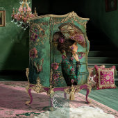 Victoriaans Fantasy Portret Vlinders Barok Tissuepapier