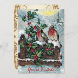  Victoriaans feestdag met kerstfeest Kaart