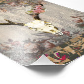  Victoriaans flora Deer Skull Foto Afdruk (Hoek)