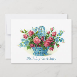 Victoriaans Floral Birthday Greetings Briefkaart
