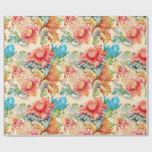Victoriaans Floral Cadeaupapier (Vlak)