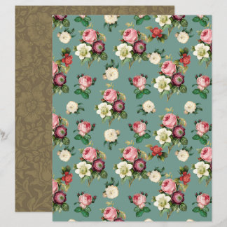  Victoriaans Floral Craft Paper - paardenhuis