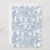 Victoriaans Floral Dusty Blue Franse bruiloft Save The Date (Achterkant)