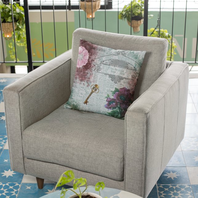 Victoriaans Floral Ephemera Home Decor Kussen (Creator heeft geüpload)