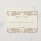 Victoriaans Floral Lace Response Kaart (Voorkant / Achterkant)