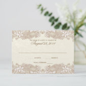Victoriaans Floral Lace Response Kaart (Staand voorkant)