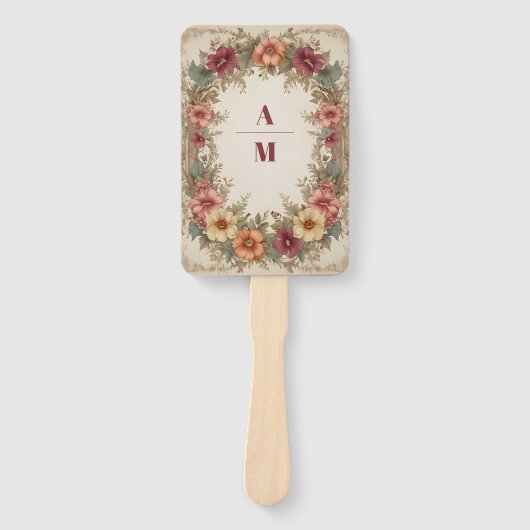 Victoriaans Floral Lijst bruiloft Handwaaier (Voorkant)