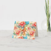 Victoriaans Floral Patroon Bedankkaart (Achterkant)