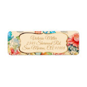 Victoriaans  Floral Patroon Etiket (Voorkant)