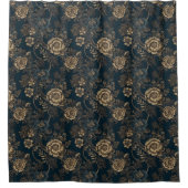 Victoriaans  Floral Pattern Green en Cream Douchegordijn (Voorkant)