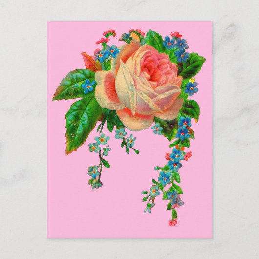 Victoriaans florale afdruk briefkaart (Voorkant)
