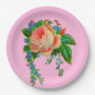 Victoriaans florale afdruk papieren bordje