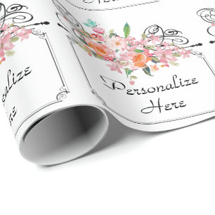 Victoriaans florale hangende bruiloft cadeaupapier