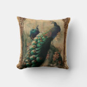 Victoriaans  florale parisiaanse pauw kussen (Voorkant)