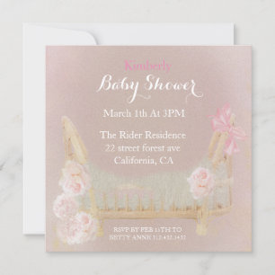  Victoriaans Flower Bohemian Baby shower Kaart
