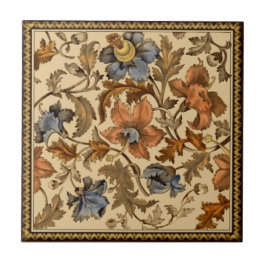 Victoriaans Flower Strewn Transferware 1880s Repro Tegeltje