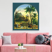 Victoriaans Folk Art, Noah's Ark van Hidley Canvas Afdruk (Insitu (Woonkamer))