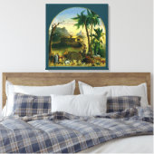 Victoriaans Folk Art, Noah's Ark van Hidley Canvas Afdruk (Insitu (Slaapkamer))