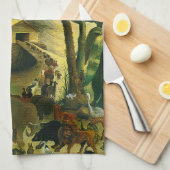 Victoriaans Folk Art, Noah's Ark van Hidley Theedoek (Quarter Fold)