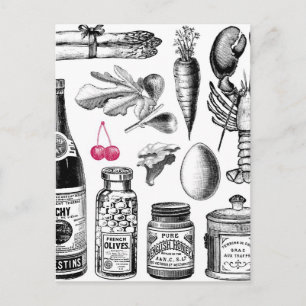 Victoriaans Foodie Briefkaart