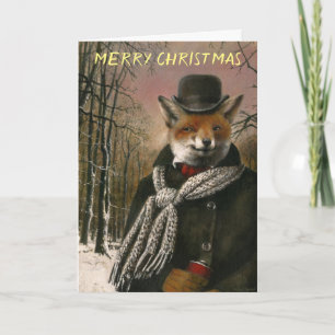 Victoriaans Fox Christmas Kaart