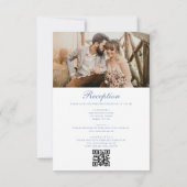 Victoriaans  Frans Foto QR Code Bruiloft Kaart (Achterkant)