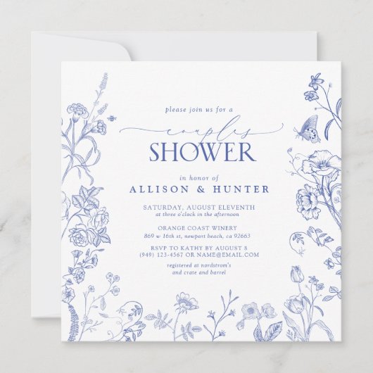 Victoriaans Franse paardenschoen met blauw en wit Kaart (Voorkant)