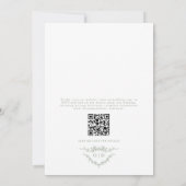 Victoriaans Franse QR-code Sage Green Wedding Kaart (Achterkant)