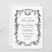 Victoriaans Franse zwarte foto monogram bruiloft Kaart (Voorkant)